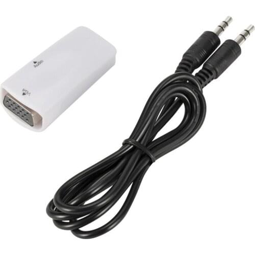 Female To Female HDMI-compatible To VGA Adapter HD 1080P Audio Cable Converter for PC Laptop TV Box Computer Display Projector