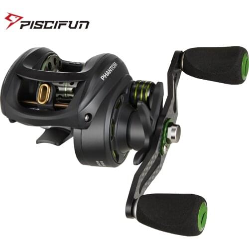 Piscifun Phantom Carbon Fiber Ultralight 162g Baitcasting Reel Dual Brake 7.7kg Max Drag 7.0:1 Freshwater Fishing Reel