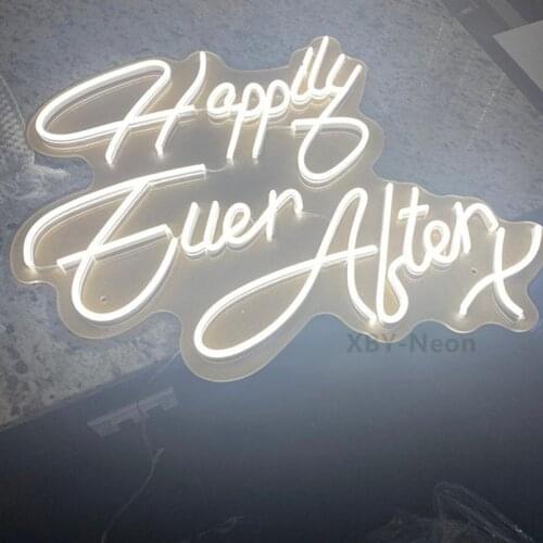 Custom Neon Sign Happily Ever After X Neon Sign LED Neon Light Wedding Sign Party Bride Shower Room Home Decor Wall Hanging Ins