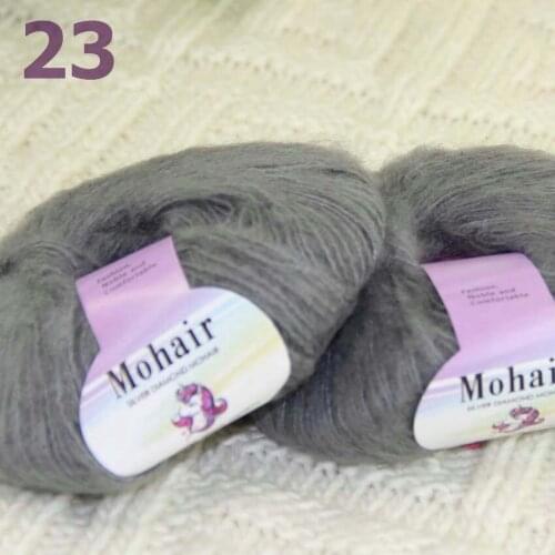 Sale New 2BallsX25g Luxury Soft Mohair Warm Wrap Shawl Hand Kniting Crochet Yarn 291-23 Slate