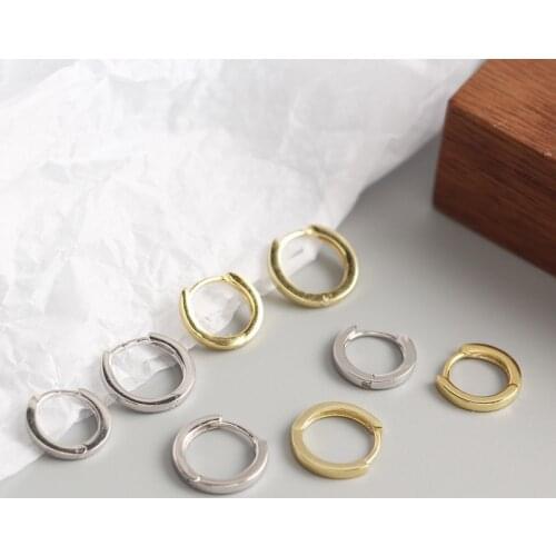 925 Sterling Silver Earring Fashion simple round Ear Ring Ear Bone Ear Buckle personality Wild Woman boy Girl Ear Jewelry