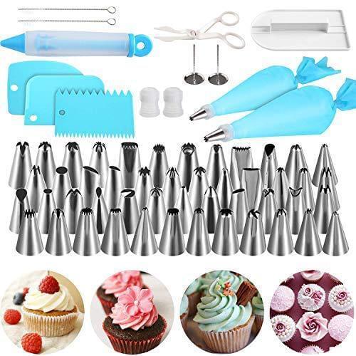 62pcs/set Silicone Icing Piping Cream Pastry Bag Dessert Decorators Stainless Steel Nozzle Set DIY Cake Decorating Tips