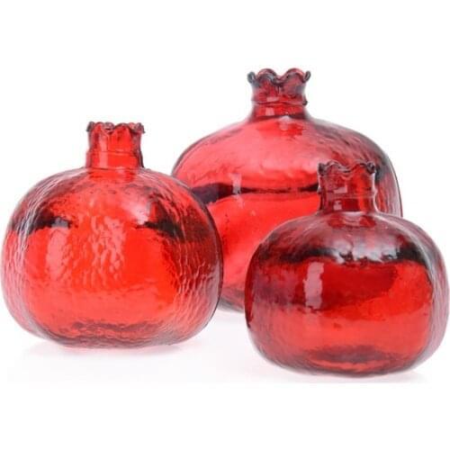 Modern Moniev Embossed Glass 3'lü Pomegranate trinket Decorative Figurine trinket baratija حلية орнаментальный