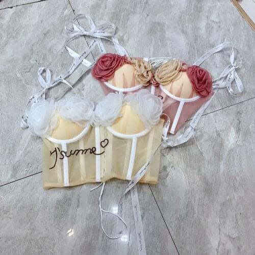 Medieval French Immortal Flower Embroidery Fishbone Corset Camisole Pure Desire To Wrap The Chest With A Blouse