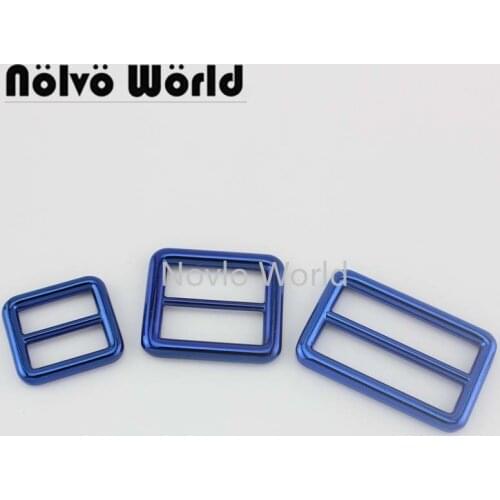 10-30pcs bule tone 20mm 26mm 38mm Bags Strap Purse shoulder strap adjusted buckle,Straps Slider Blue Tri-glide