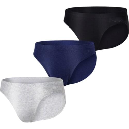 Comsoft 3PACK solid men underwear 95% cotton Breathable mens Briefs Comfortable Middle-aged Pants Men Lingerie plus size