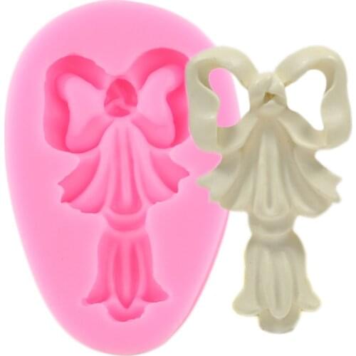 Baroque Bow Tie Relief Silicone Mold DIY Wedding Cake Border Fondant Molds Cake Decorating Tools Candy Chocolate Gumpaste Moulds