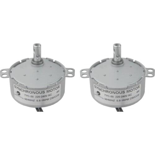 CHANCS TYC-50 AC Synchron Motor 220V AC 0.8-1RPM CW/CCW 4W 2PCS Permanent Magnet Synchronous Motor