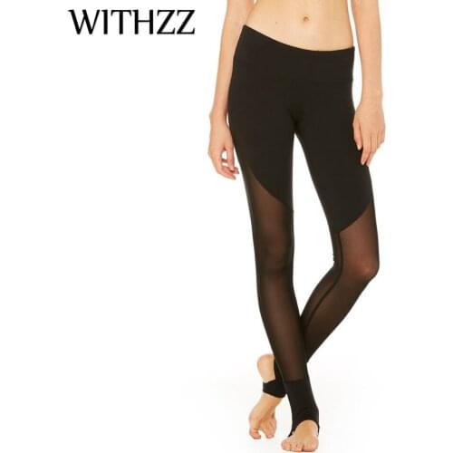 WITHZZ Elastic Leggings Mesh Women Leggins For Fitness Legins Workout Jeggings Sporting Athleisure Active Wear Sportleggings