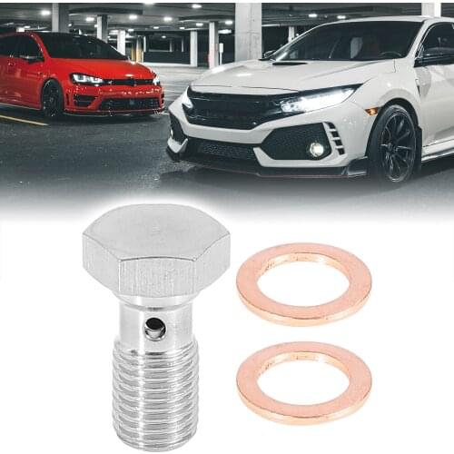 X Autohaux 1 Set M10x1.25 M10x1.0 Metric Thread Single Double Banjo Bolt Brake Fitting Adapter for Motorcycle Motorbike Car