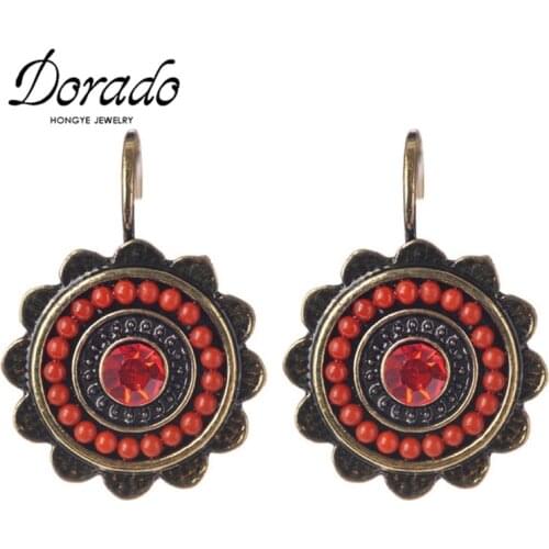 Resin Beads Zircon Drop Earrings For Women Irregular Retro New Alloy Female Dangle Hanging Earring Fashion Ear Jewelry