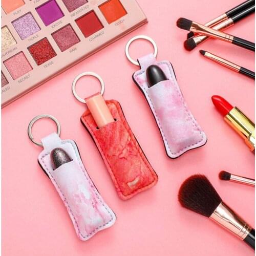 1PCS Fashion Colorized Lipstick Chapstick Holder Bag Keychain Jewelry Key Chain Gifts Accessories Lip Balm Lipsticks Keyrings
