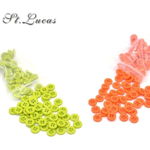 100pcs/lot small Resin Button Round Four Holes 12mm sew on button scrapbooking for child cloth Candy colors handmade DIY