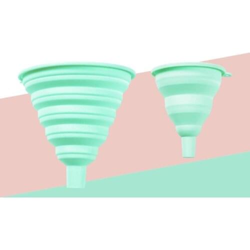 2PCS Collapsible Funnel Solid Color Flexible Soft Silicone For Jars Food Grade Canning Home Kitchen Tool Large Liquid Transfer