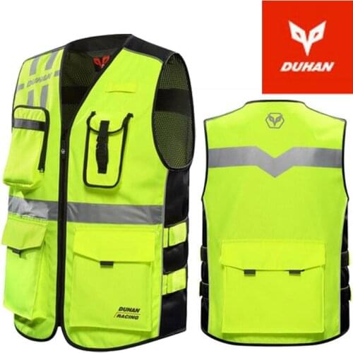 2020 New Knight Protection DUHAN Motorcycle Reflective vest MOTO Cycling safety vest Wear-resistant 600D oxford cloth Size L XL