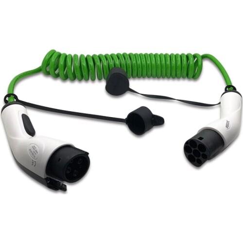 32A j1772 type1 to 62196 type2 EV Charging Cable with 5 meters coiled cord