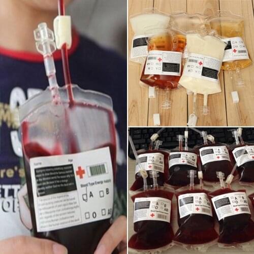 400ML 1/5/10 PCS Halloween Reusable Blood Energy Drink Bag Pouch Prop Cosplay Vampire