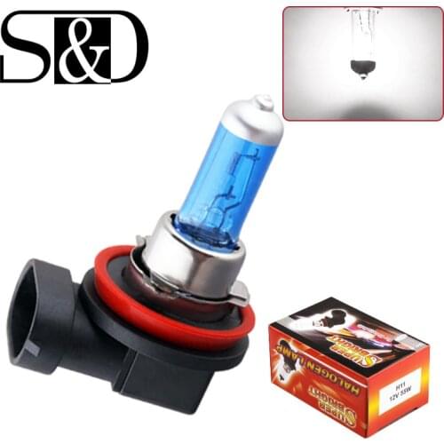 6pcs H11 55W Super Bright White Fog Halogen Bulb 55W Car Head Lamp Light car styling car light source parking12V