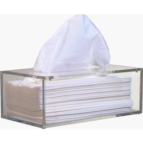 Acrylic transparent tissue box cover rectangular napkin paper car office paper holder bathroom toilet automatic storage box