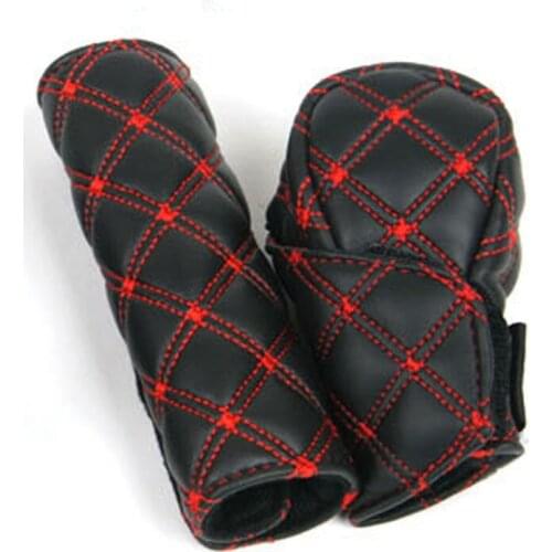 Car Faux Leather Gear Shift Knob Cover Hand Brake Cover Sleeve 2 in 1 Set for Chevrolet Cruze TRAX Aveo Lova Sail EPICA Captiva