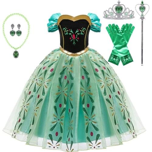 Baby Girl Princess Costume Anna Dress Girl Dress Up Snow Queen Costume Children Makeup Princess Party Fantasy Carnival Dress