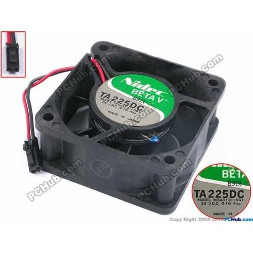 Nidec M34313-16G1 DC 24V 0.16A 2-Wire 60x60x25mm Server Cooling Fan