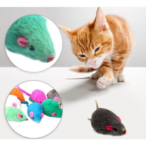 Feather Rainbow Ball Toy Cats Mini Funny Playing Toys Rabbit Fur False Mouse Pet Cat Toys For Cats Kitten 2 inch Pet Products