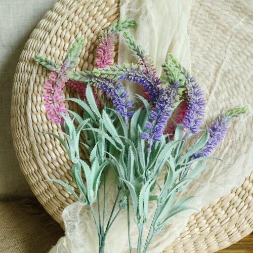 5 Heads Sage Fake flower home decoration Artificial flower branch decor garden hotel wedding flower Home Hotel Party Decorative