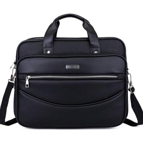Mens Shoulder Messenger Bag for Men Leather Briefcase 14inch 15.6inch Laptop Satchel Messenger Bag for Business Work Office