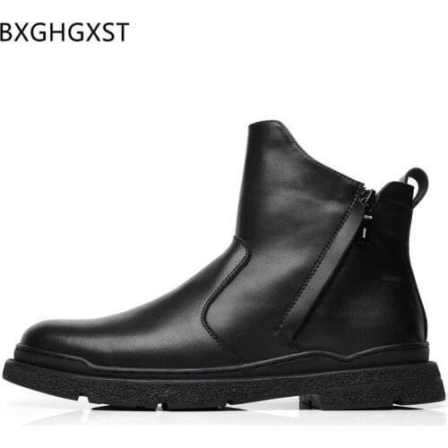 Chelsea Boots Men Ankle Boots for Men Male Mens Shoes Genuine Leather Platform Boots Luxury Designer Shoes Zapatillas De Hombre
