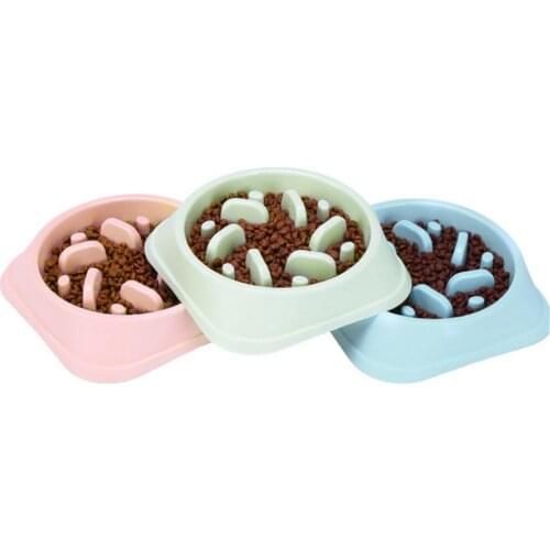 2019 New Pet Dog Bowl Slow Feeder Plastic Anti Choking Puppy Cat Eating Dish Bowl Anti-Gulping Food Plate