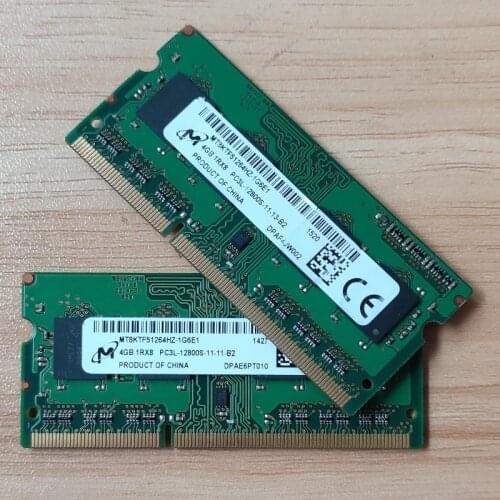 Micron laptop ram DDR3 memoria 4GB RAMS 4GB 1RX8 PC3L-12800S DDR3 4GB 1600MHz LAPTOP MEMORY for notebook 204PIN 1.35V