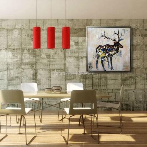 Wholesale stretched canvas sheep paintings on canvas cheap decorative painting canvas metal painting oil handmade modern