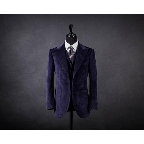 Jacket+Vest) 2021 Winter 2 Piece Groom Tuexdos For Wedding Formal Prom Suit Party Evening Blazer Chic Streetwear Custom Made