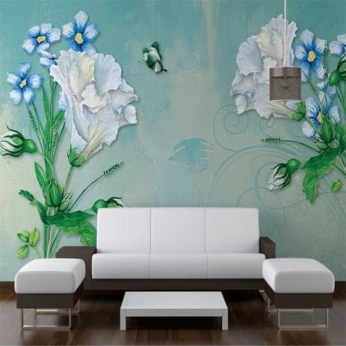 Custom 3D wallpaper mural hand-painted watercolor flowers background wall living room bedroom decoration wallpaper