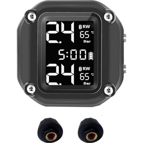 Wireless LCD Display TPMS Car Tire Pressure Monitor System Automatic Clock Control Solar Power Adjustable LCD Screen Display