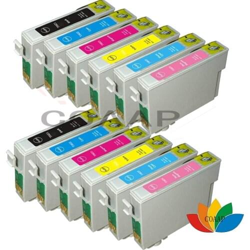 12 Compatible T0821 Ink Cartridge For Epson R270 R390 TX650 T50 T59 RX590 TX700W TX720 TX700 TX800 RX610 Printer T0821 - T0826