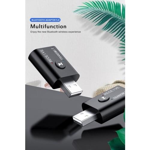 Bluetooth Transmitter 5.0 + EDR Audio Adapter For TV PC Headphones 3.5MM Jack AUX USB Stereo Music Wireless Adapter Plug & Play