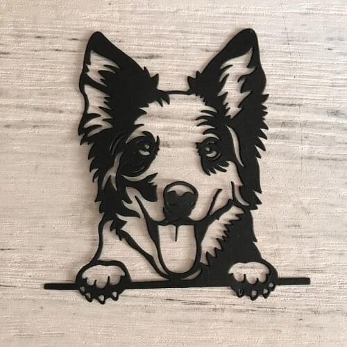 MISS VINTAGE Metal Cutting Dies Craft Stamps Australian Shepherd Dog Die Cut Embossing Card Make Stencil