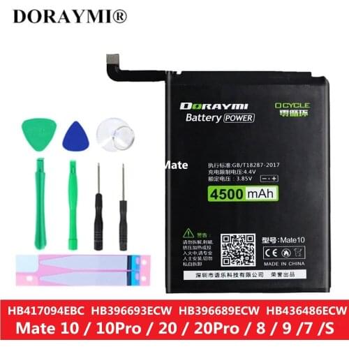 DORAYMI HB436486ECW HB396689ECW Battery for Huawei Mate 10 20 10Lite 9 Pro 8 7 S Nova 2 Plus 2i Honor 7x Replacement Bateria