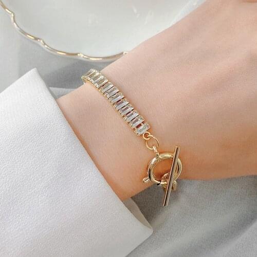 2021 New Chain Stitching Zircon Bracelets For Women Party Gift Fashion OT Buckle Temperament Bracelets Hot Jewelry Wholesale