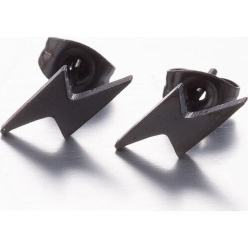 WANGAIYAO lightning earrings stainless steel earrings female temperament simple personality wild small earrings