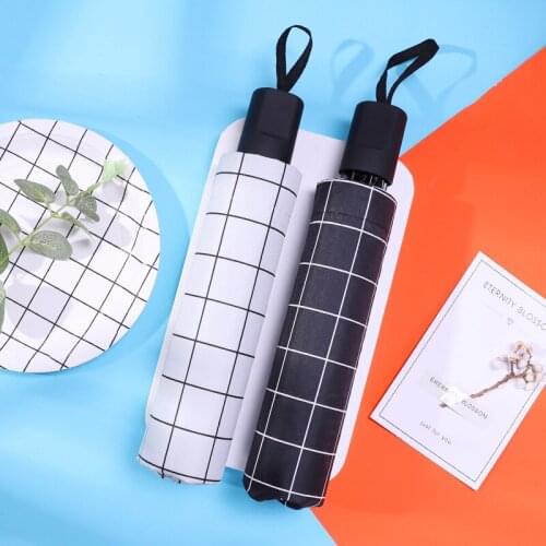Sun umbrella sunshade anti-ultraviolet men and women folding sunny umbrella vinyl umbrella three-fold umbrella strong umbrella