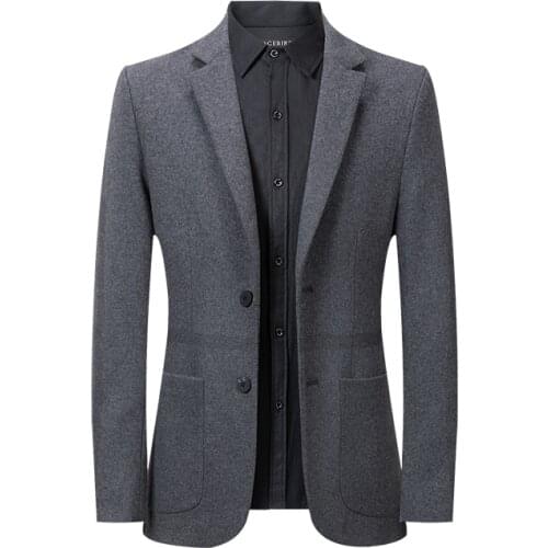 2021 new autumn winter mens suit jacket British striped woolen slim-fit business casual suit coat Blazer Male top size S-XXXL