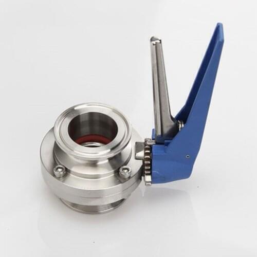3/4" 19mm SS304 Stainless Steel Sanitary 1.5" Tri Clamp Butterfly Valve Squeeze Trigger for Homebrew Dairy Product