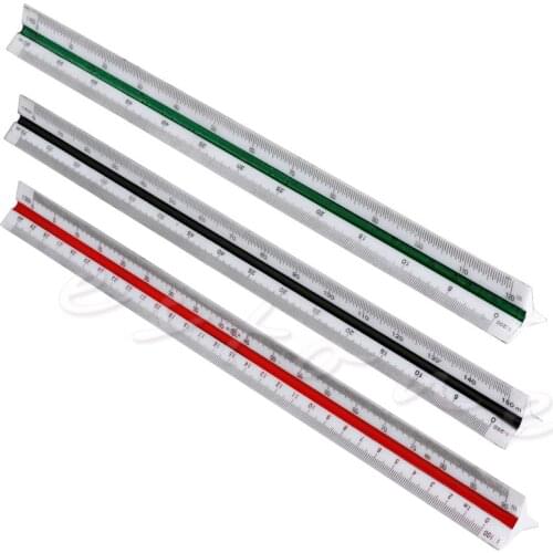 300mm 1:150 1:200 1:250 Triangular Metric Scale Ruler For Engineer Multicolor -Y103