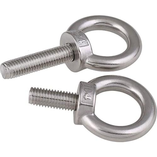 304 A2 Stainless steel Eye Bolt Marine Lifting Eye Bolt Ring Screw Loop Hole for Cable Rope Lifting M3- M24