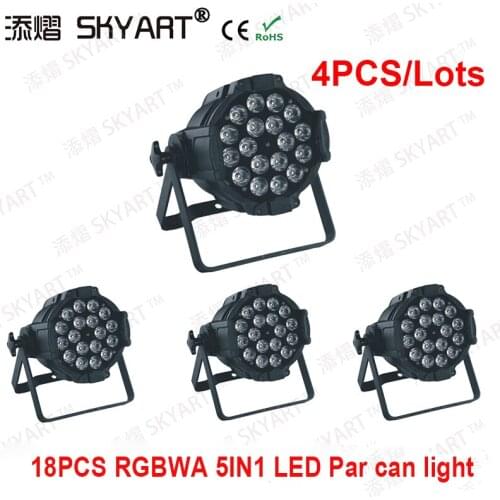4pcs Free Shipping 18*15W LED Par Light RGBWA 5in1 PAR Can LED DJ Wash Light DJ Party