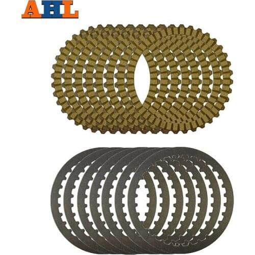 AHL Motorcycle Yellow Clutch Plates & Steel Friction Plate For Harley XL883 2004-2008 XL1200 1200X48 SPORTSTER 1991-2011