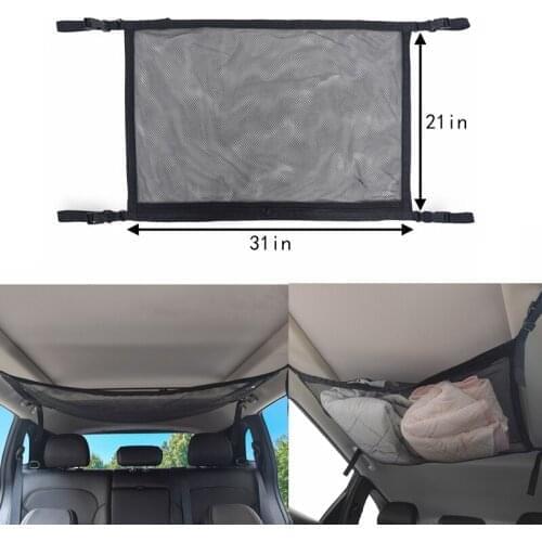 Car Accessories Car truck Roof Storage Bag Car Ceiling Storage Net Pocket-Universal Car Roof Interior Cargo Net Bag for Van SUV